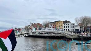 Protest against Irish politicians’ participation in US St Patrick’s Day ceremony