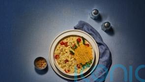 Bluey-inspired cheesy asparagus with tomato orzo recipe