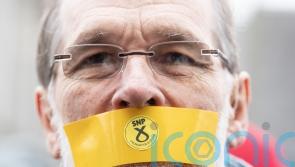 Protest against hate crime legislation takes place outside Scottish Parliament