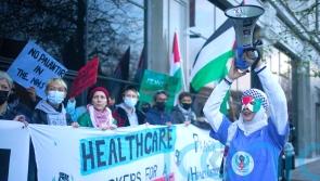 Workers protest against NHS contract with firm linked to Israeli military