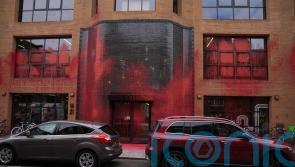 Protesters demanding arms embargo on Israel spray Labour HQ with red paint