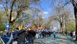 Man charged after car driven towards Scottish independence march