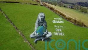 Giant anamorphic painting encourages those voting in 2024 to think about climate