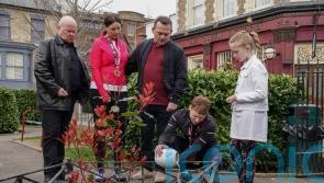 Jay Brown scatters Lola’s ashes on EastEnders after London Marathon
