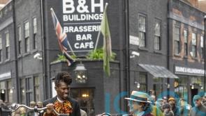 Riders donning their best tweed cycle along London streets for annual event