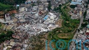 Aerial photos reveal path of devastation after five killed in tornado in China