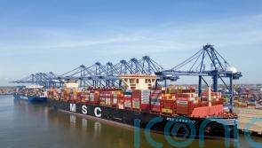One of the biggest cargo ships in the world docks at UK port