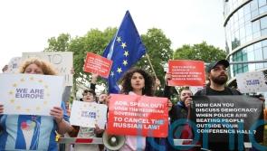 Georgian protesters against ‘Russia-style’ law mark Orthodox Easter with vigil