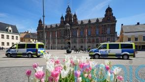 Police arrive at Malmo’s main square before Eurovision protests