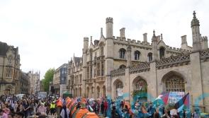 Anti-war protest at Cambridge University ahead of graduation ceremonies