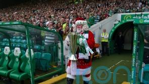Santa Claus delivers Premiership trophy to Celtic in Parkhead sunshine