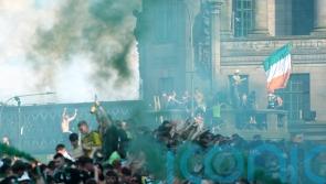 Celtic fans turn city centre green and white during trophy celebrations
