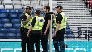 Protester ties themselves to Hampden goalpost to delay Scotland-Israel qualifier