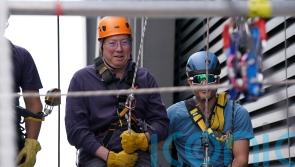 City of London Lord Mayor abseils from 47th floor of landmark for charity