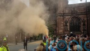 Two released on bail after protest outside duke’s wedding