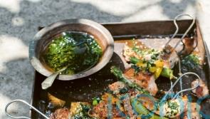 BBQ trout with asparagus and orange recipe