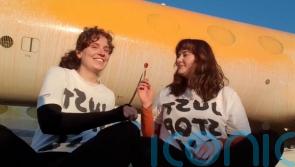 Two charged after jets sprayed with orange paint in Just Stop Oil protest