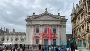 Pro-Palestinian protesters spray red paint on Cambridge graduation building