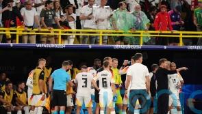 Germany v Denmark clash delayed for 24 minutes by thunder and lightning