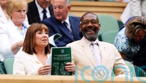 Prince Albert II of Monaco and Sir Lenny Henry in crowd on Wimbledon day eight