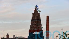 Politicians’ election posters appear on loyalist bonfires