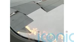 Jet flames on plane’s wing ignited by fuel leak, investigators find