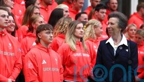 Anne meets Team GB athletes in first foreign trip since horse accident
