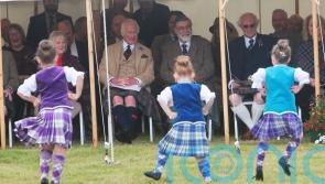 Young dancers entertain King at Highland Games