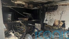 Cafe and supermarket burnt out during night of disorder in Belfast
