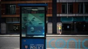 Banksy claims new swimming fish artwork on central London police box