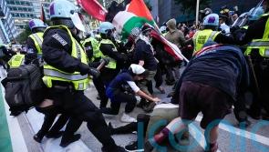 Protesters clash with police outside Israeli Consulate in Chicago