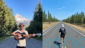 British musician running length of US in 90 days takes inspiration from Russ Cook on journey from Canada to Mexico