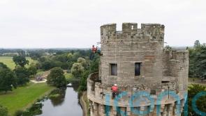 In Pictures: Abseiling experts give Warwick Castle a clean-up