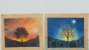Artist marks year since Sycamore Gap tree felling with painted tea bags tribute