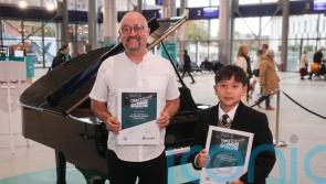 Boy, 10, and aid worker triumph in piano contest at Grand Central Station