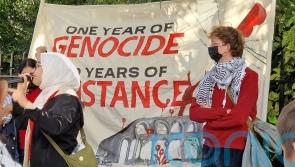 Around 1,000 pro-Palestinian protesters gather in central London