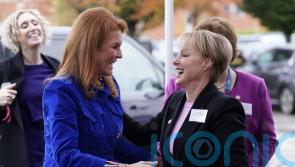 Duchess of York meets Coronation Street star on visit to breast cancer centre