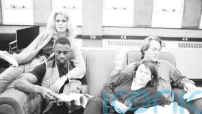 Idris Elba rehearses with Absolutely Fabulous stars in never-seen-before picture