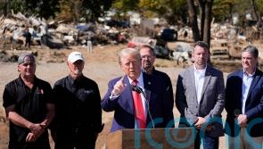 Trump makes more claims about Fema as he surveys storm damage in North Carolina