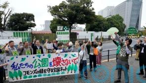 Tree-felling under way in Tokyo park amid anger from green campaigners