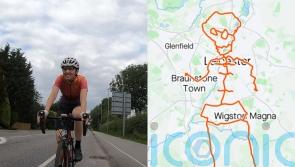 Avid cyclist creates skeleton-shaped route for Halloween-themed bike ride