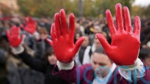 Protesters demand arrests over fatal station roof collapse in Serbia