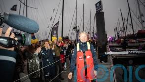 Yachtswoman Pip Hare sets off on solo, non-stop round-the-world race