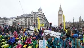 Farmers in tweed, children on toy tractors and celebrities join London protest