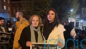 Crowd marches in solidarity with ‘incredibly brave’ Nikita Hand