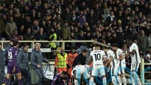 Fiorentina’s Edoardo Bove taken away in ambulance after collapsing on pitch