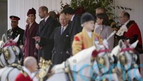 Kate joins welcoming party for Emir of Qatar’s state visit