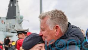 Sailors on Royal Navy destroyer home for Christmas after six-month mission