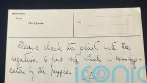 Late Queen’s ‘print eaten by puppies’ note to photographer sells at auction