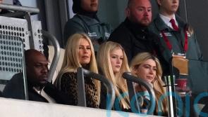 Claudia Schiffer watches Premier League game at London stadium